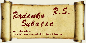 Radenko Subotić vizit kartica